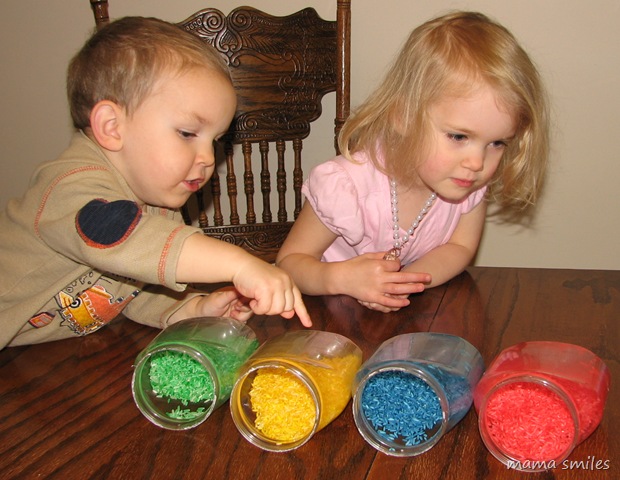 Make your own colored rice for art or sensory play with this simple tutorial!