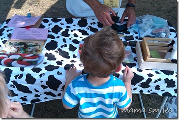 getting hand stamps at the farmers market