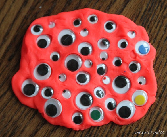 googley-eyed play dough
