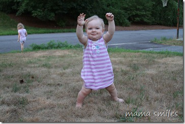 Hooray for Lily standing!