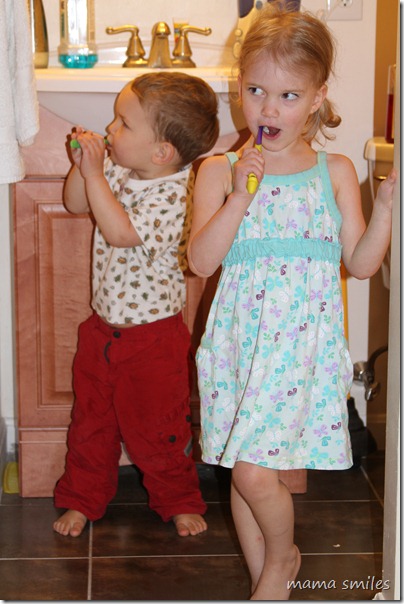 brushing teeth