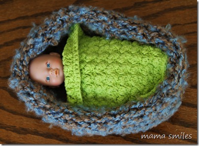 loom knit doll cradle