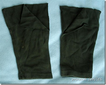 step 2: cut the inner sleeve up from waist to where the pant leg should start