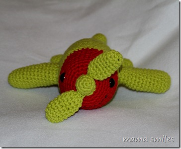 crocheted airplane toy