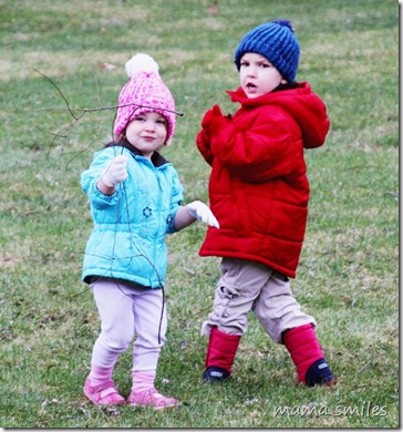 playing outside on a cold day