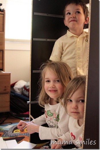 Helping dad build a dresser for Baby #4