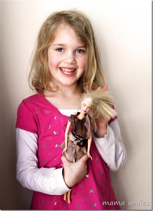 child-designed Barbie clothes