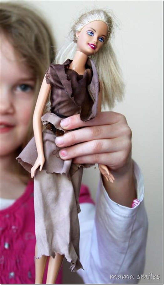 child-designed Barbie clothes
