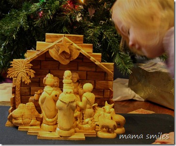 Admiring our nativity set