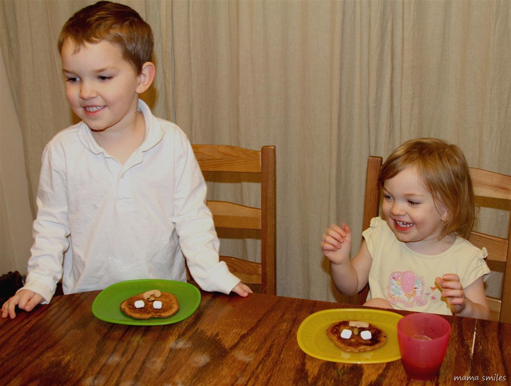 Johnny and Lily excited about the snack their big sister made them Johnny and Lily excited about the snack their big sister made them