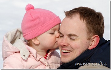 Lily graces Dada with a kiss