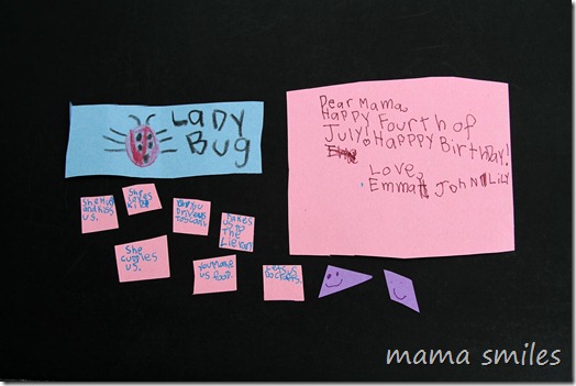 child-made birthday present for mom