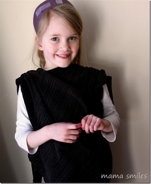 child-designed dress from a skirt