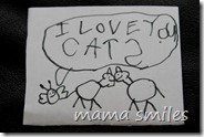 Page 7: A bumblebee says, "I love you, Cats!"