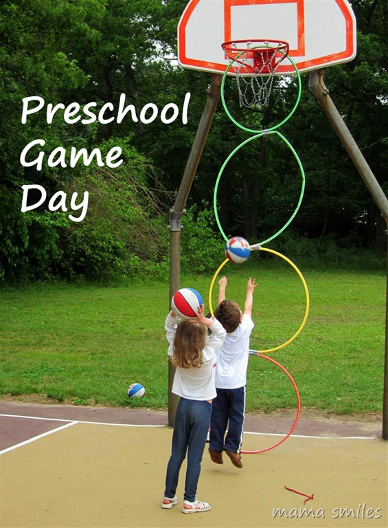 Preschool Game Day! Fun activities for kids of all sizes and abilities. Preschool-accessible field day games.
