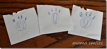 Emma's depiction of Blue's paw print