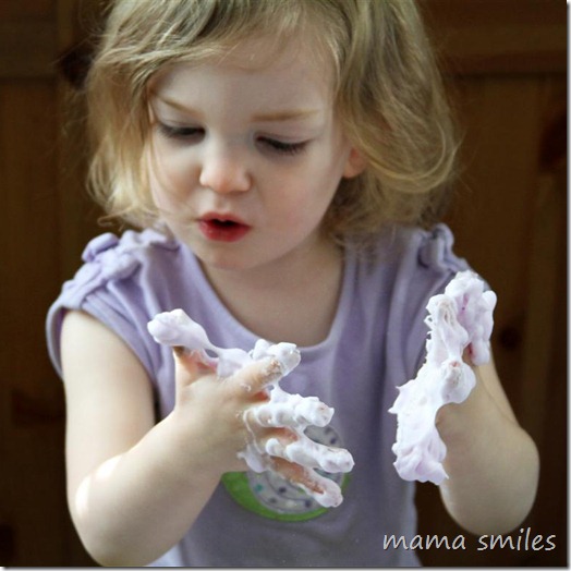 sensory play with shaving cream
