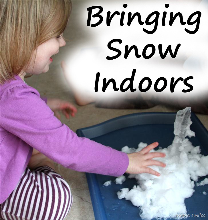 Do you have kids who love to play in the snow, but they don't feel well or you just can't keep dressing them up to go out for two minutes? Try bringing in snow to play with indoors! Winter sensory play brilliance! #sensoryplay #toddleractivities #winterfunforkids
