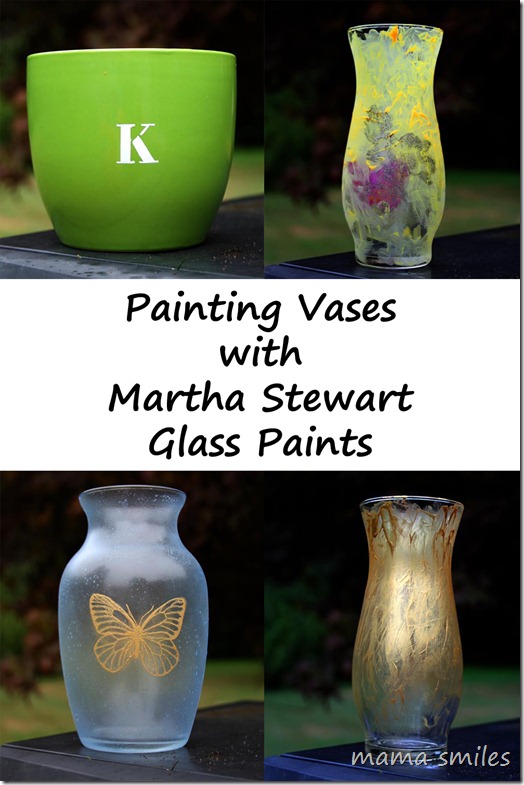 Painted Vases with Martha Stewart Glass Paints