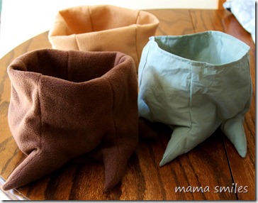 tree bowls made from a pattern by Katherine at One Inch World