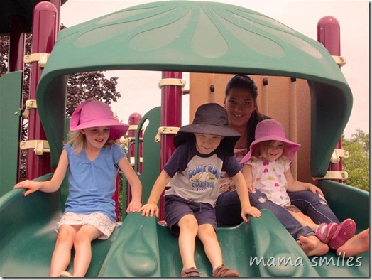 triple slide playground fun