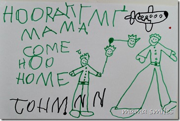Johnny's welcome home sign