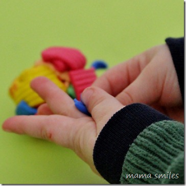 Johnny plays with plasticine