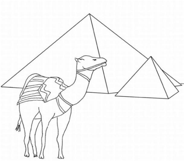 egypt-coloring-pages-camel_pyramids