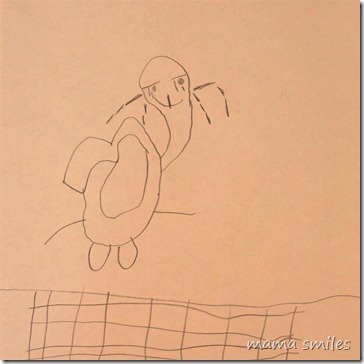 elephant sitting on a wall by Johnny