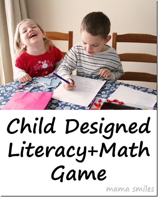 child designed literacy and math game