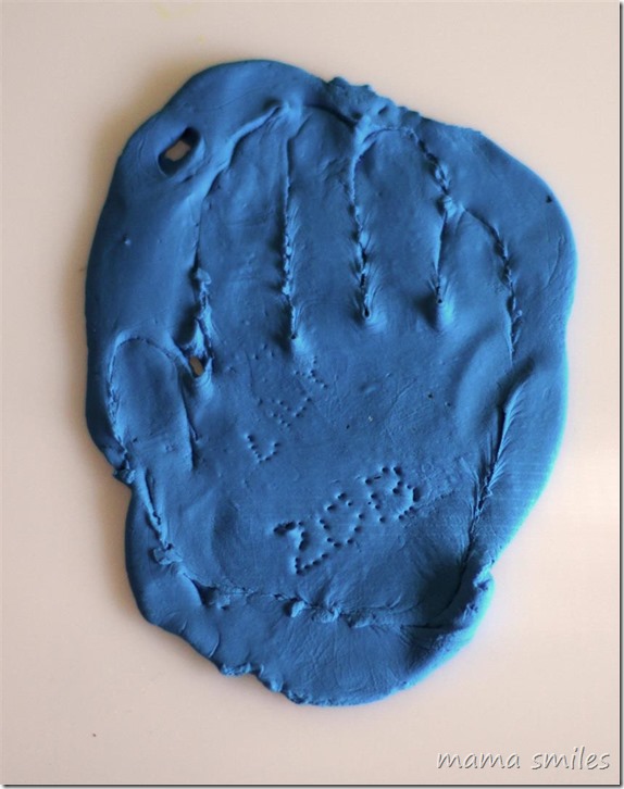 crayola model magic preschooler handprint made by a four-year-old