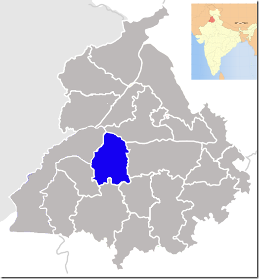 Map of Moga India