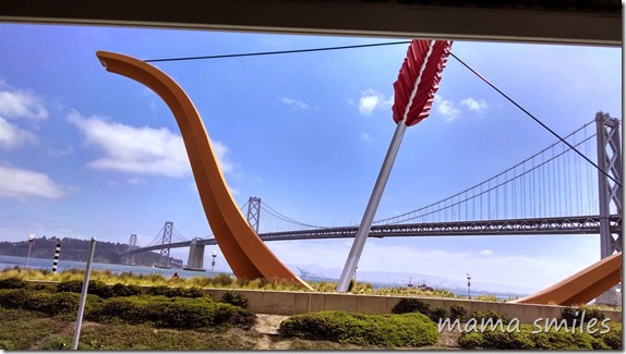 Bay Bridge in San Francisco with local artwork