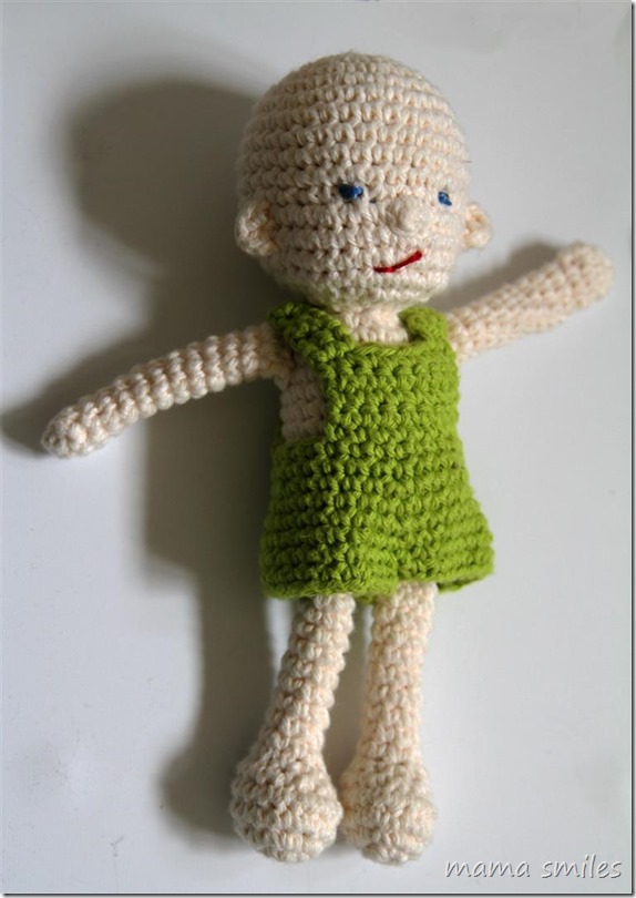 waldorf-inspired crocheted boy doll