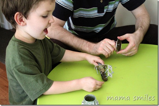 building a "robot" using pieces of a doorknob