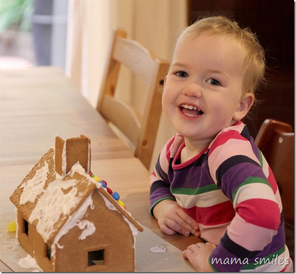 Kids take great pride in decorating gingerbread houses!