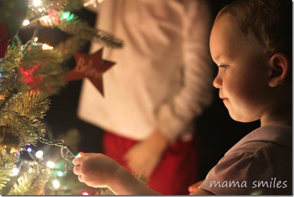 One of my earliest Christmas memories is of admiring Christmas lights. I love seeing my kids do the same thing!