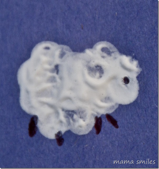 eraser stamped sheep craft