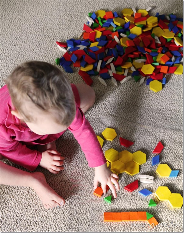 contact paper makes pattern block play frustration-free