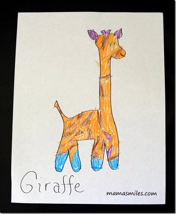 Free giraffe coloring page