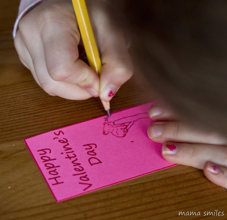 Stamps are a fun way for kids to personalize valentines