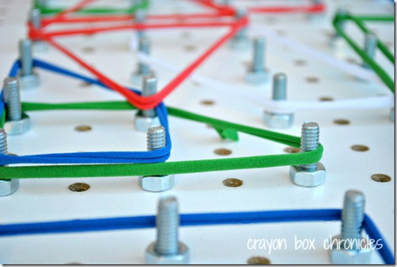 fabric loops geo board from Crayon Box Chronicles