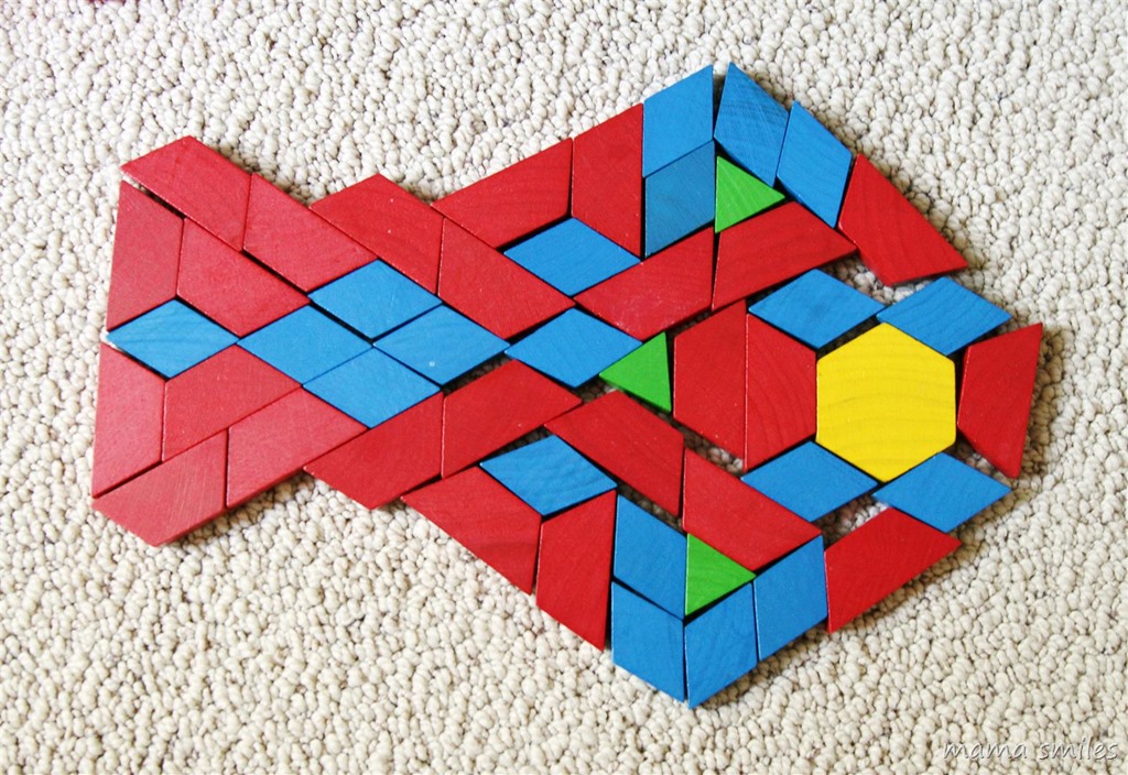 After school fun for kids - exploring pattern blocks