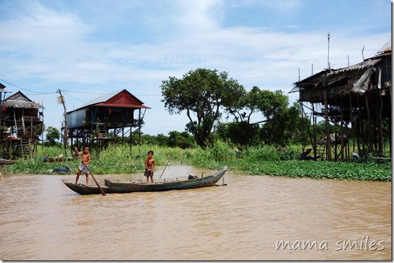 Boating in a Cambodian water village