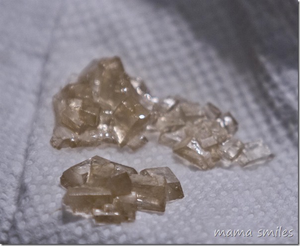 asymmetrical sugar crystals