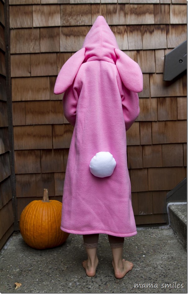 Fleece Bunny DIY costume for kids - back