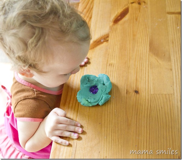 Turn any play dough into glitter play dough!