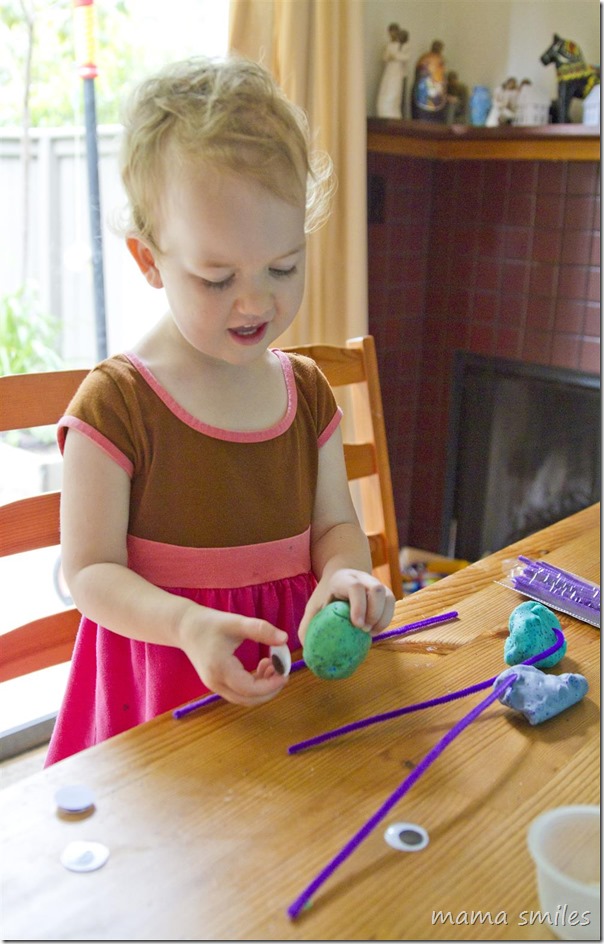 building coordination and pretend play fun with play dough