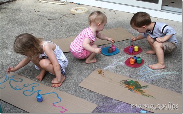 Cardboard canvas art and other fun summer activities for kids
