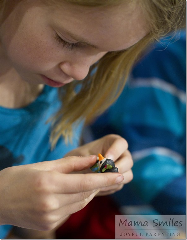 Working with polymer clay is a great opportunity for kids to work on giving their creations lots of details.